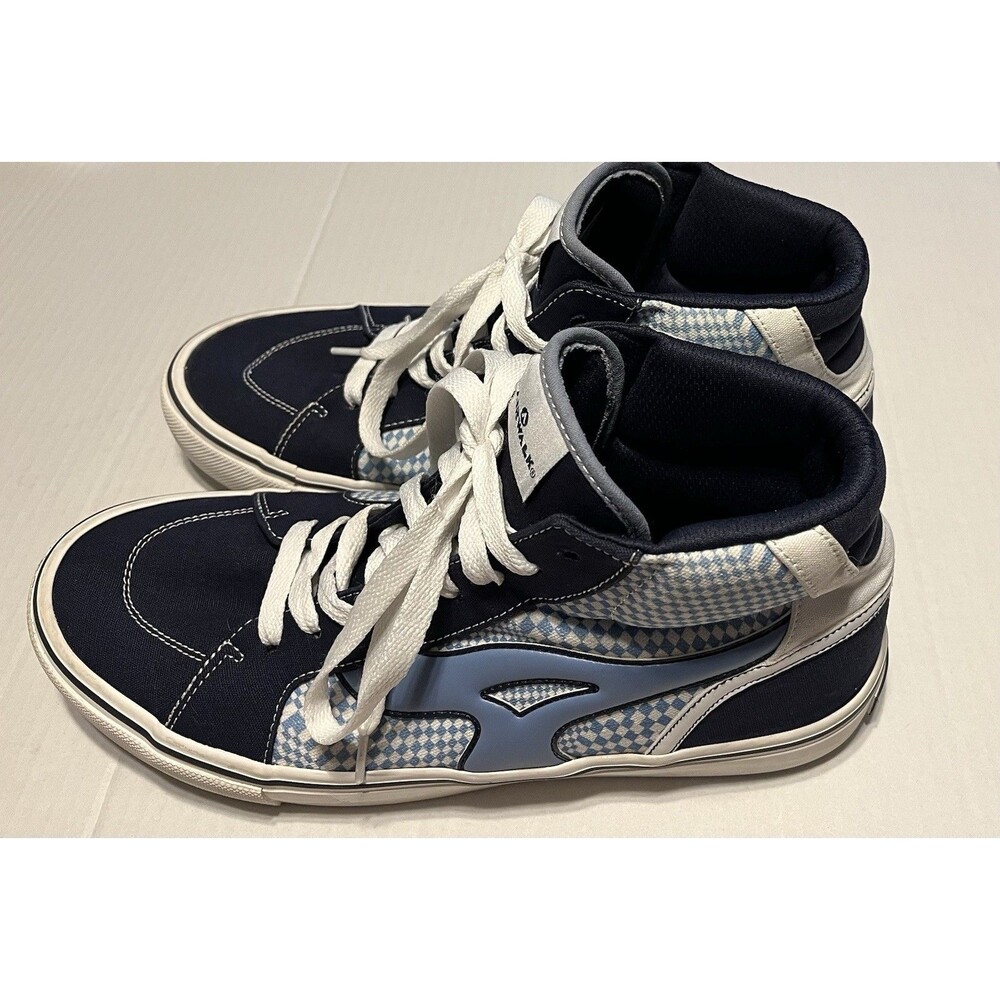 Airwalk Aurora High Top Skateboard Shoes Navy Light Blue Checkered Men's Size 11